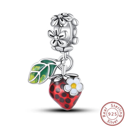 Charms Luminous Firefly Stars Cherry S925 Silver Pendants Beads 3mm DIY Party Christmas Fine Jewelry Making Gifts