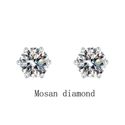 TEN CARATS 0.5ct-3ct D Color Certified Moissanite Stud Earrings Lab Created Diamond 925 Sterling Silver  Wedding