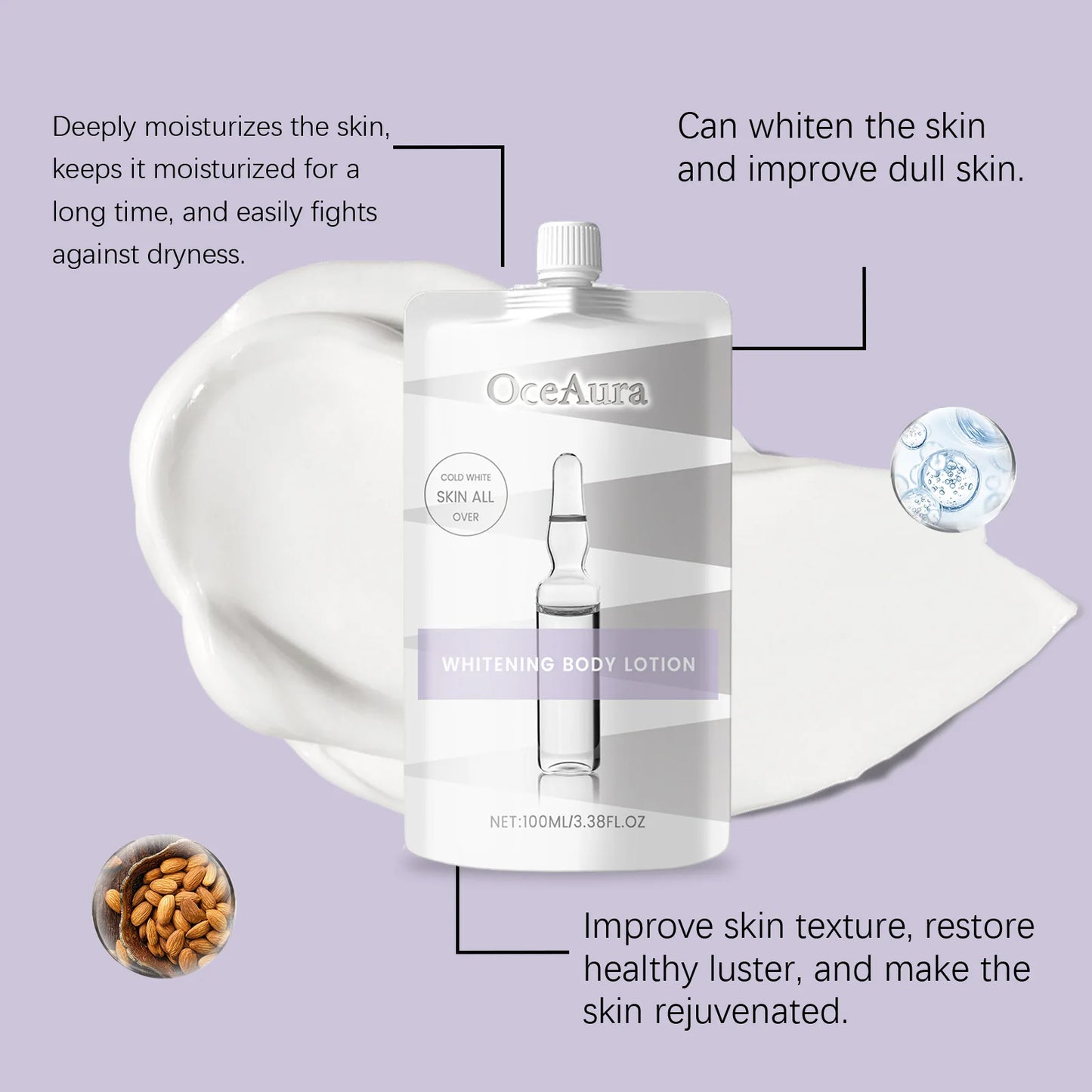 OCEAURA Whitening Moisturizing Chicken Skin Body Lotion Niacinamide Whitening Moisturizing Brightening Skin Lotion