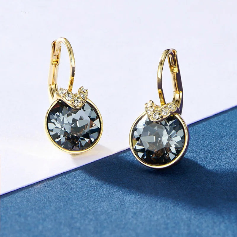 Fashion Small Bella Boucle D'oreille Femme made with Crystal from Austria for Women Wedding Party Jewelery Accessory Bijoux Gift