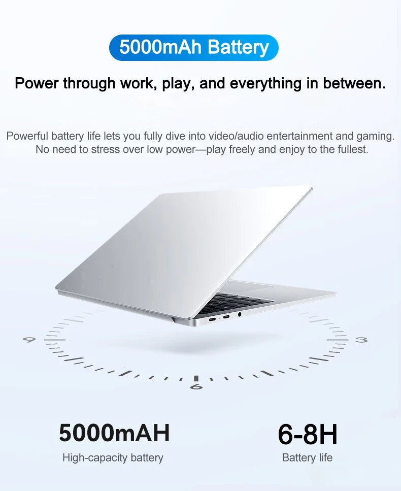 Laptop Computer Windows 11 Pro Intel i7-8650U 2025 Notebook PC Gamer 32GB DDR4 1TB 2TB SSD 1920*1080 Office Study Computer PC