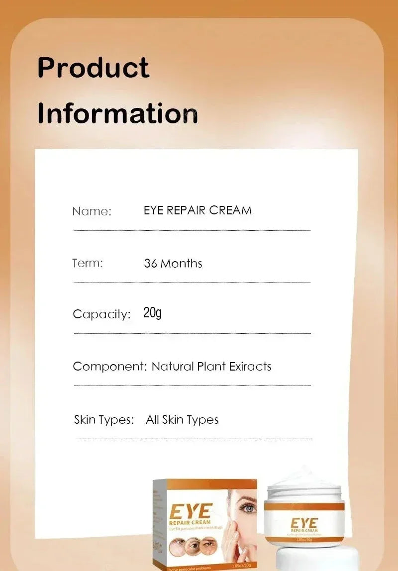 Remove Eye Bag Cream Anti Wrinkle Anti Dark Circle Eye Cream Repair Skin Damage Moisturizing Eye Bags Eyes Skin Care