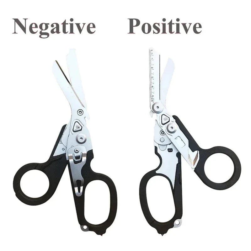 Stainless Steel Multifunctional Tactical Pliers Scissors For Outdoor Survival, Foldable And Extendable Tactical Folding Scissors