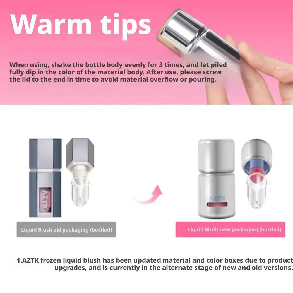 Liquid Powder Blusher, High Gloss, Three In One, Shrink And Expand Color, Natural Nude Color, Pseudo Plain Blush