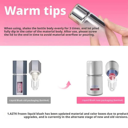 Liquid Powder Blusher, High Gloss, Three In One, Shrink And Expand Color, Natural Nude Color, Pseudo Plain Blush