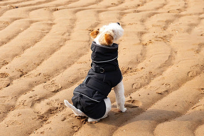 2025 New Pet Keeping Warm Clothes for Autumn Winter High Necked Dog Stormcoat With Reflective Tape Waterproof Dog Down Jacket