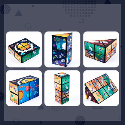 Kids Magic Cubes Games Puzzles Toys Adults Decompression Toy Change Geometric Shapes Table Game Antistress Gifts For Children