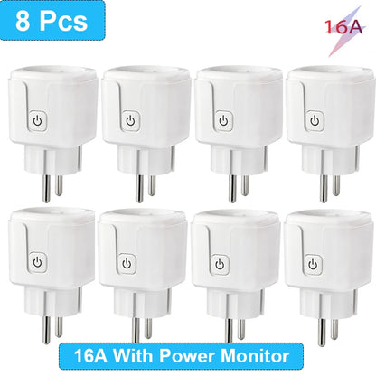 Smart Plug WiFi Socket EU 16A/20A Power Monitor Timing Function Tuya SmartLife APP Control Work with Alexa Google Home Alice