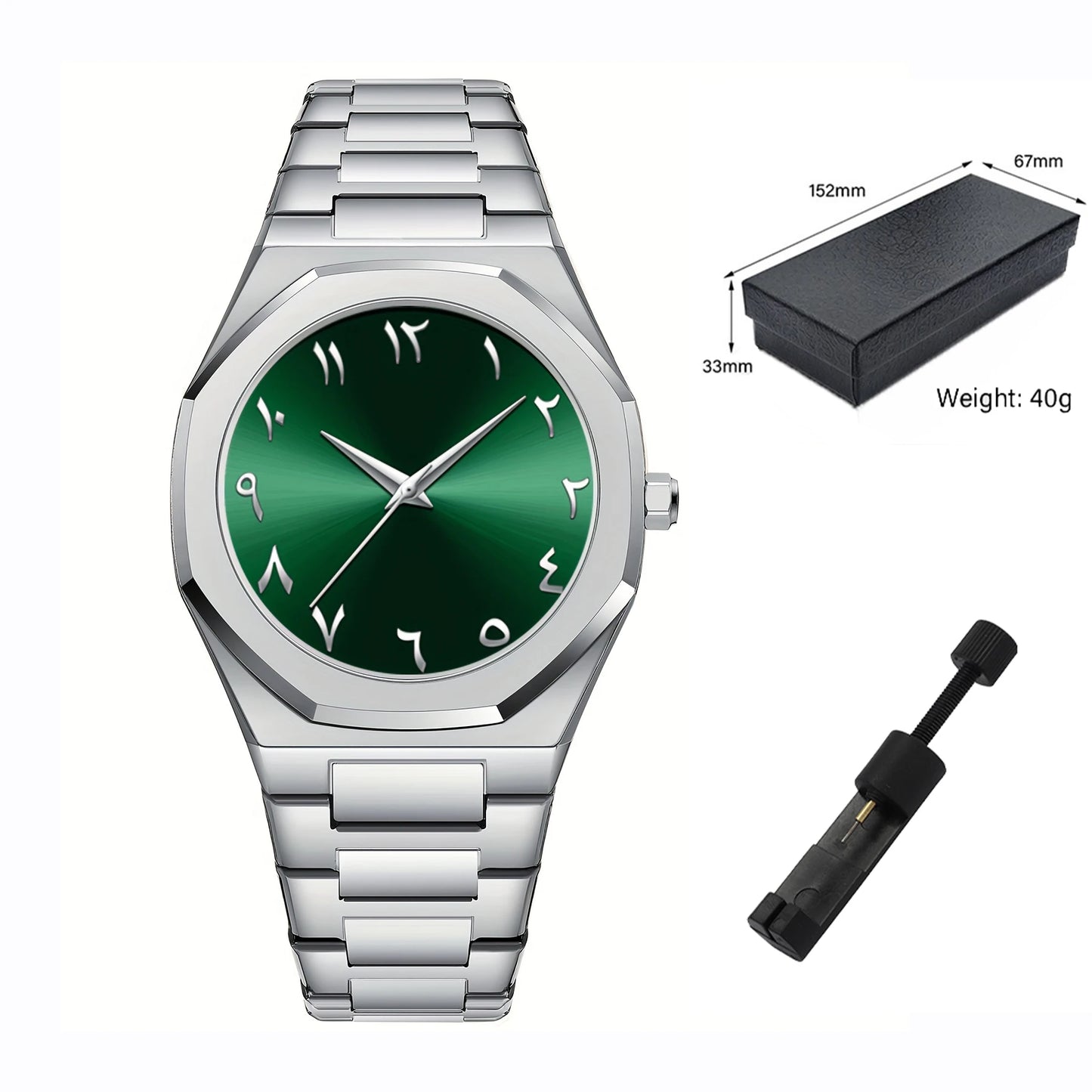 Modern minimalist personality creative all-black men's watch Arabic digital sports leisure alloy men's watch unique design watch