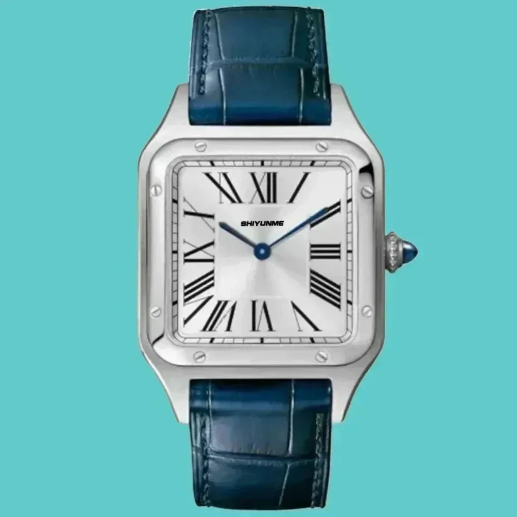 Unisex Watch Quartz Couple Roman Dial Couple Leather Blue Reloj Hombre Luminous Stainless Steel World Time