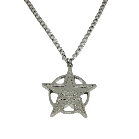 Saint Seiya Necklace for Women Hades Necklaces Woman Pentagram Pendant Cosplay Trend Silver Color Fashion Lovers Gifts Anime