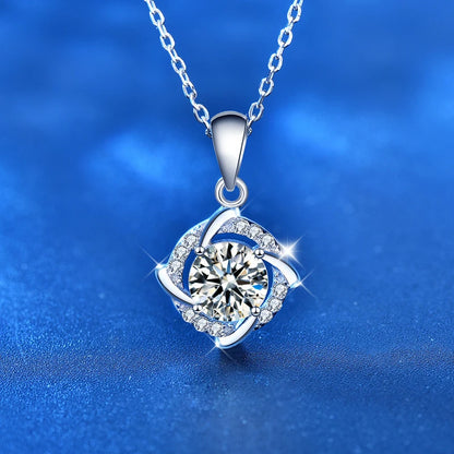100% Real D Color 1 Carat Moissanite Pendant Necklace GRA Certificate for Women Wedding Bridal S925 Sterling Silver Fine Jewelry