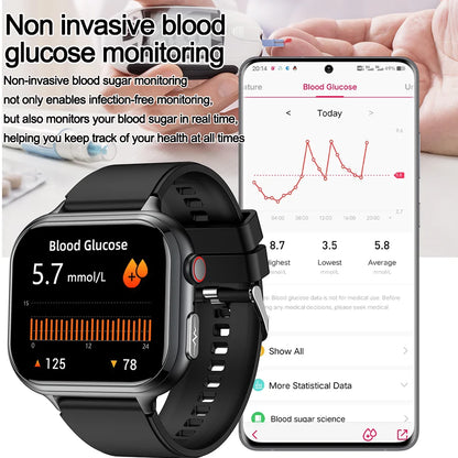 2025 Medical Grade ECG+PPG Smart Watch – Blood Sugar & Health Monitor