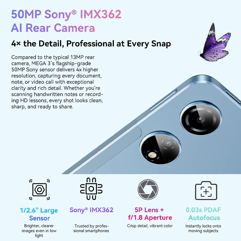 Blackview MEGA 3 Tablet - 12.1" 2.5K 90Hz Display Android 15 12GB 256GB 50MP Camera 8800mAh 33W Fast Charging