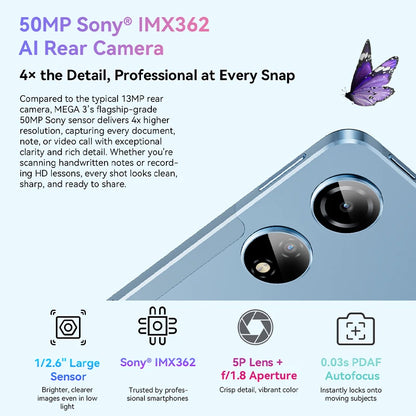 Blackview MEGA 3 Tablet 12.1" 2.5K 90Hz Display Android 15 MediaTek G100 8800mAh 33W Fast Charging 50MP Camera 12GB 256GB Pad