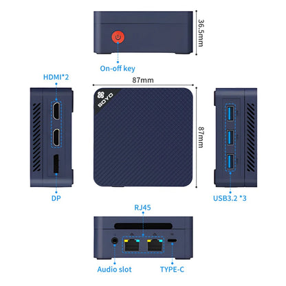 SOYO M4 Mini Mini PC Intel Twin Lake N150 CPU Mini Gaming Computer 12GB DDR5 512GB RAM Windows 11 Pro WiFi5 BT5.2 Type-C USB3.2