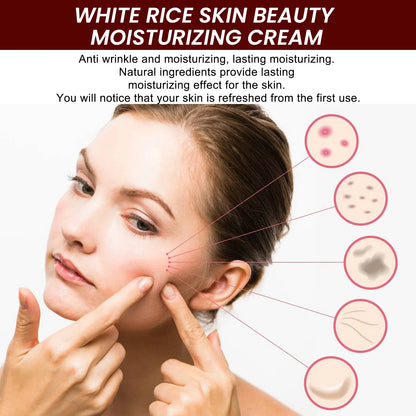 White Rice Whitening Cream Remove Dark Spots Fade Freckle Melanin Repair Product Anti Wrinkle Moisturizing Brighten Facial Care