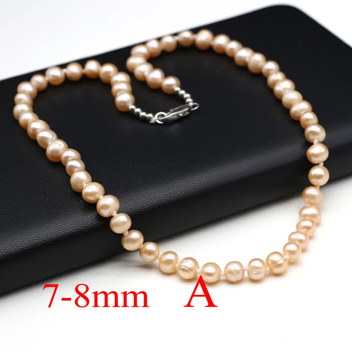 Natural Freshwater Pearl Necklace 7-8mm Irregular Round Pearls Necklaces for Women Lady Love Wedding Choker Jewelry Accessories