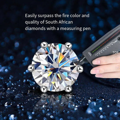 TEN CARATS 0.5ct-3ct D Color Certified Moissanite Stud Earrings Lab Created Diamond 925 Sterling Silver  Wedding