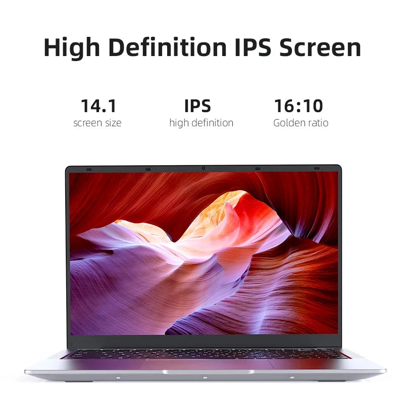 14.1" Ultra Slim Laptop – Intel Atom A3950, 12GB RAM, 1TB SSD, Windows 11 Pro