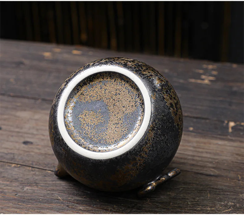 Rust Glazed Tea Pot Ceramic Kung Fu Tea Set Pot Vintage Rough Pottery Yixing Teapots Infuser Teapot Clay Coffeeware Teaware Puer