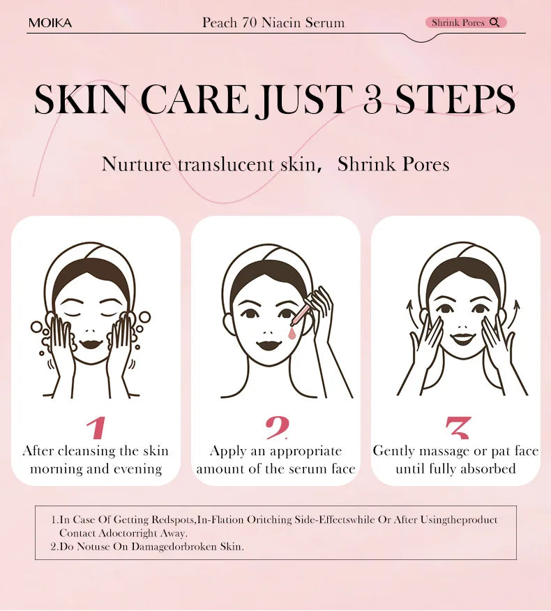 Niacinamide Serum Dark Spot Correcting Moisturizing Brightening Cleaning Pores Fade Fine Lines Makeup Remover Korean Skin Care