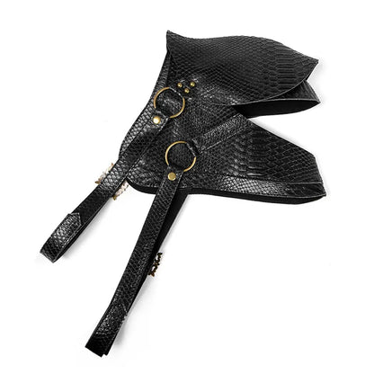 New European Medieval Steampunk Women's Armor Vest PU Leather Punk Shawl Halloween Cloak Female Makeup Dress Party Cosplay Props