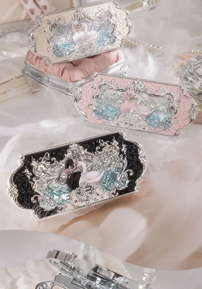 Flower Knows Swan Ballet Eyeshadow 6 Color Palette Matte Shimmer Glitter Mixed Long Lasting Eye Shadow Makeup Flowers Know