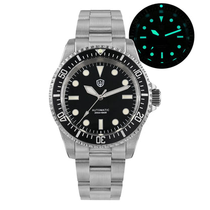 Watchdives WD5513 V2 Watch NH35 Automatic Movement Sapphire Crystal 20Bar Waterproof C3 Luminous 38mm Sub Vintage Watches