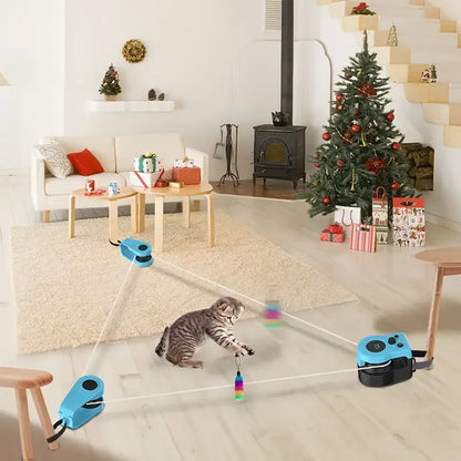 Interactive cat and dog chase toy, USB charging automatic bait, used for pet exercise and training, durable plastic material