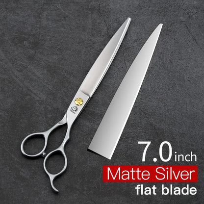 Japanese 440C Stainless Steel Dog Scissors 7.0/7.5 Inch Straight Dog Hair Cutting Shears Tool Profession Pet Grooming Scissors