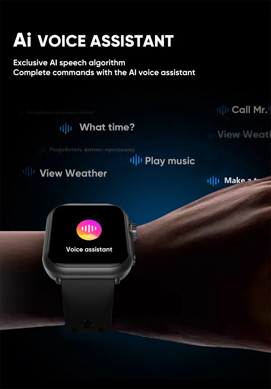 For Apple Watch Ultra 2 1000 mAh Smart Watch Men Women 1.85-inch HD Full Touch Screen IP68 Waterproof Bluetooth Call Smartwatch