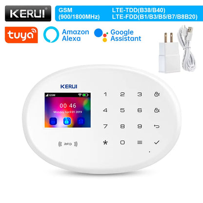KERUI W202 Home Security Alarms WIFI GSM Alarm System Kit Tuya Smart Remote Control with Motion Detector Door Sensor for House