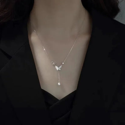New Black Crystal Beaded Double Layer Necklace for Women Personalized Fashionable Daily Accessories Party Jewelry Birthday Gifts