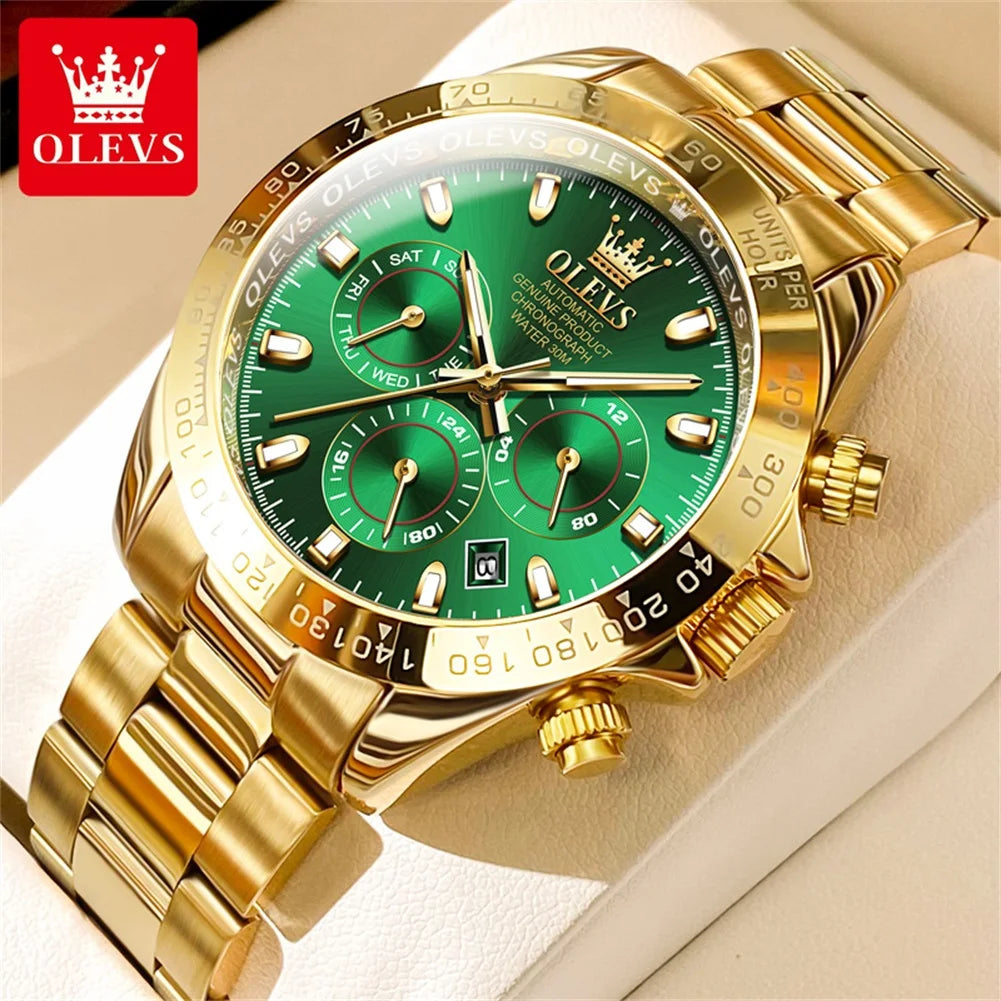 OLEVS 6638 Men's Automatic Mechanical Watch Waterproof Luminous Stainless Steel Strap Men's Mechanical Watch Fashion Luxury