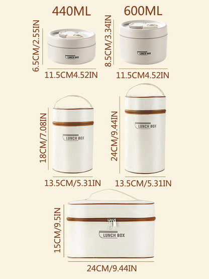 1/2/3/4pcs Portable Insulated Food Lunch Container Set with Thermal Lunch Box Separate Stackable Lunch Container for Adult Kids