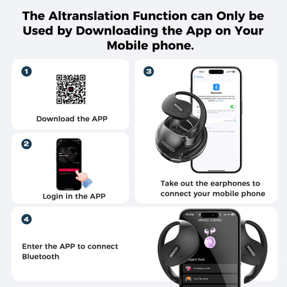 MINISO X15pro AI Translator Earbuds Bluetooth Earphones X15 Pro Sports Wireless Headphones Waterproof HD Call Earphones with Mic