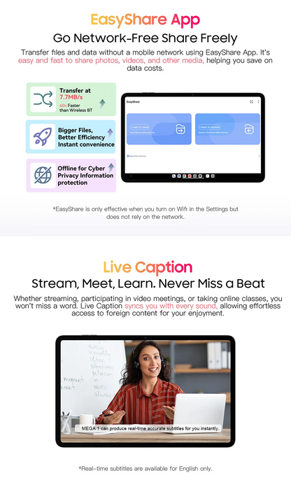 【World Premiere】Blackview MEGA 1 Tablet 11.5 inch 2.4K 120Hz Display 8GB 256GB 50MP+13MP Camera 8800mAh 33W Fast Charging Pad P