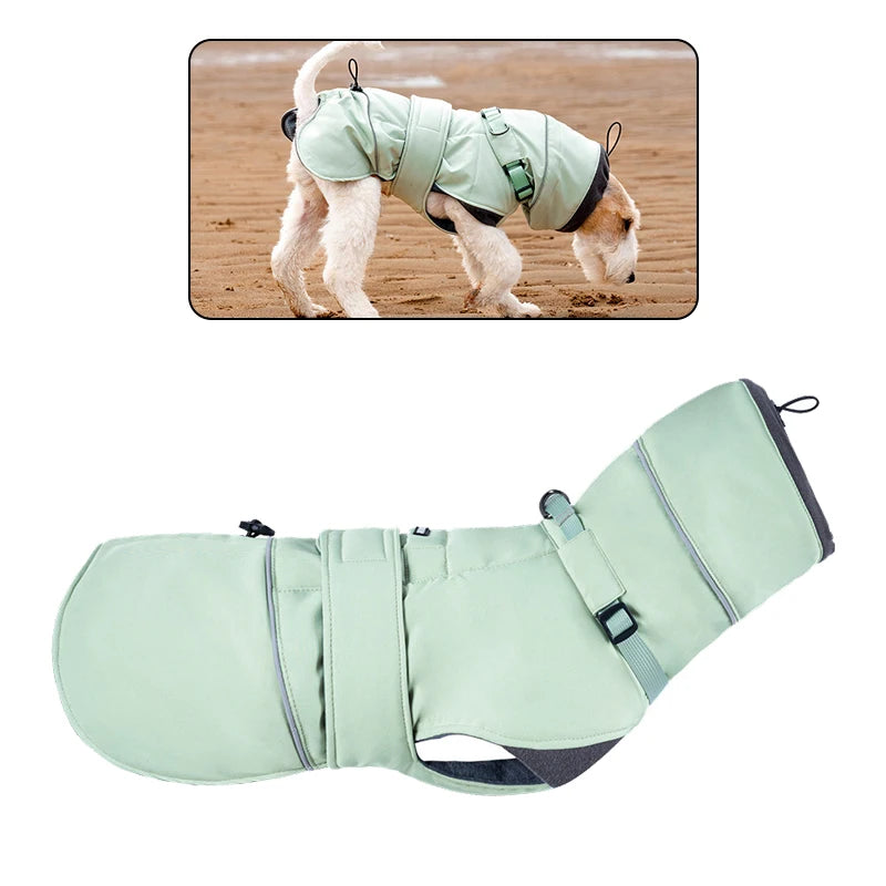 2025 New Pet Keeping Warm Clothes for Autumn Winter High Necked Dog Stormcoat With Reflective Tape Waterproof Dog Down Jacket