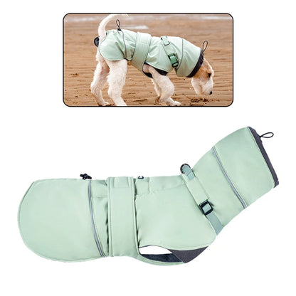 2025 New Pet Keeping Warm Clothes for Autumn Winter High Necked Dog Stormcoat With Reflective Tape Waterproof Dog Down Jacket