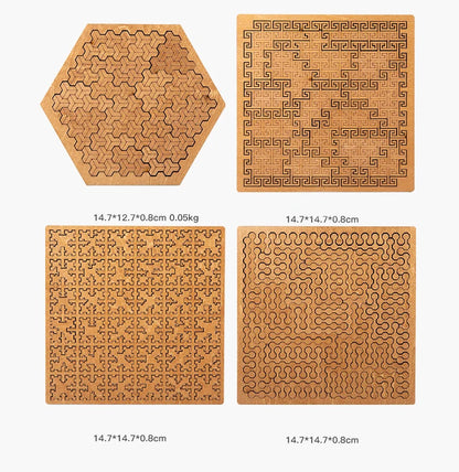 Impossible Wooden IQ Jigsaw Puzzle – 10-Level Brain Teaser Tangram Board Game