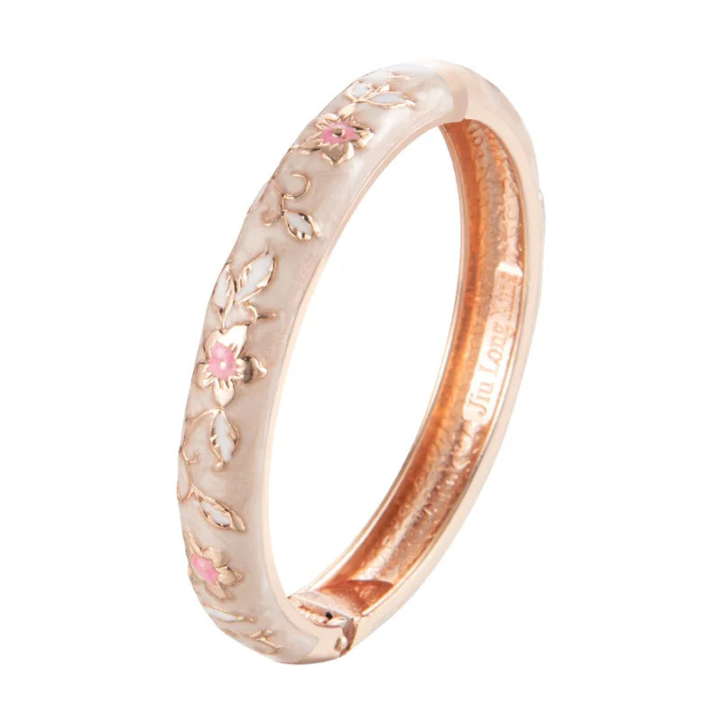 Cloisonne Bangles For Women Bracelet On Hand Flower Enamel Jewelry Women's Hand Bracelets Female Bangle Mother's Day Gifts Wife