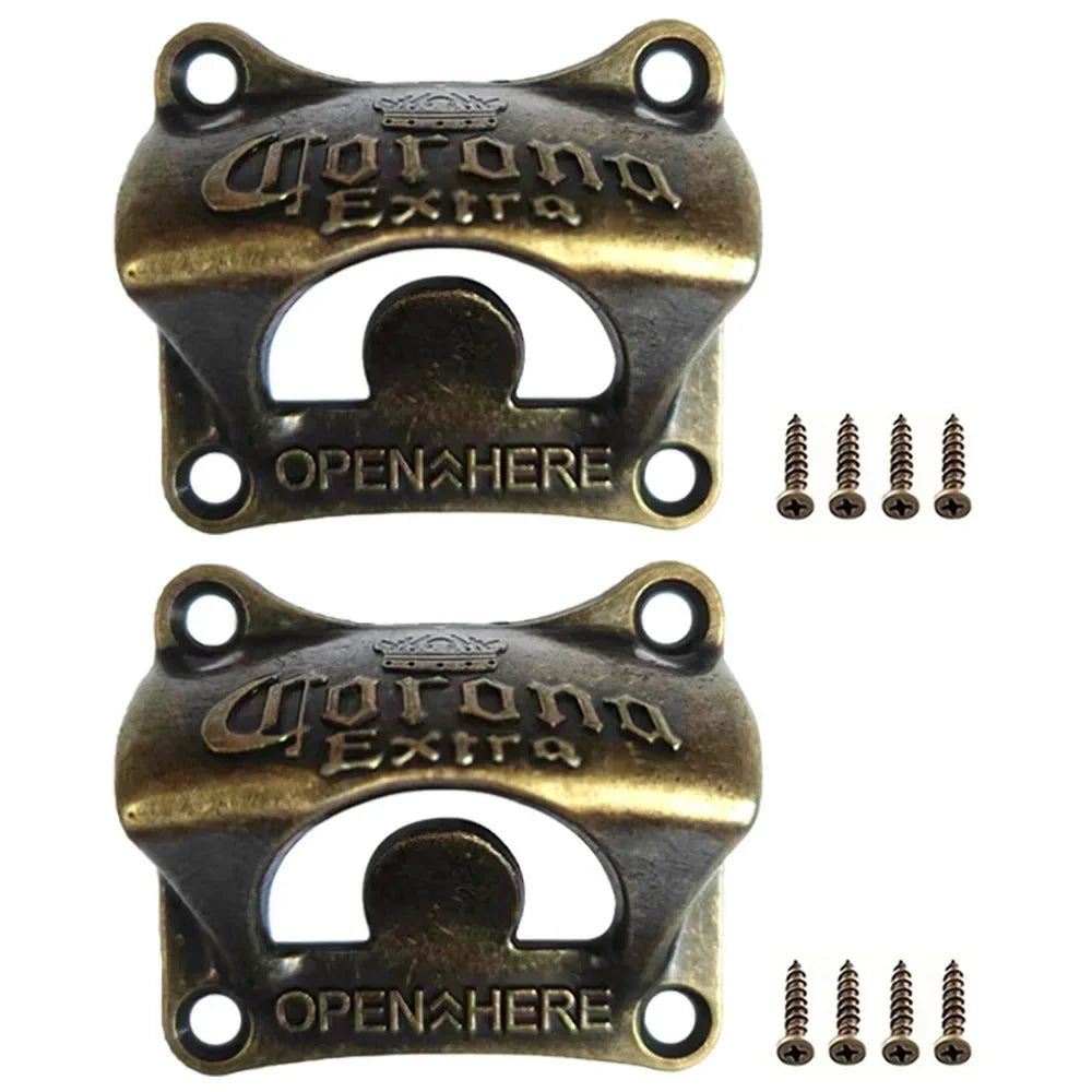 1/2/4/8pcs Bottle Opener Wall Mounted Retro BBQ DIY Solid Beer Opener Tools Bar Decorative Beer Opener Kitchen Gadgets