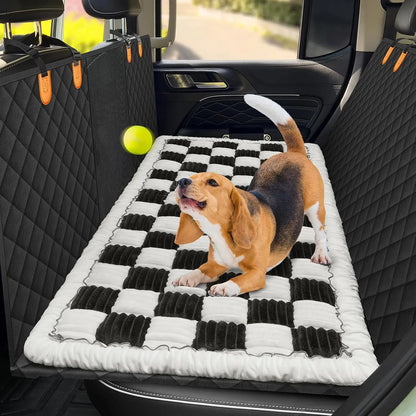 Amazon's new plush car cushion pet thickened seat cushion car rear seat lattice dog bed spot factory straight