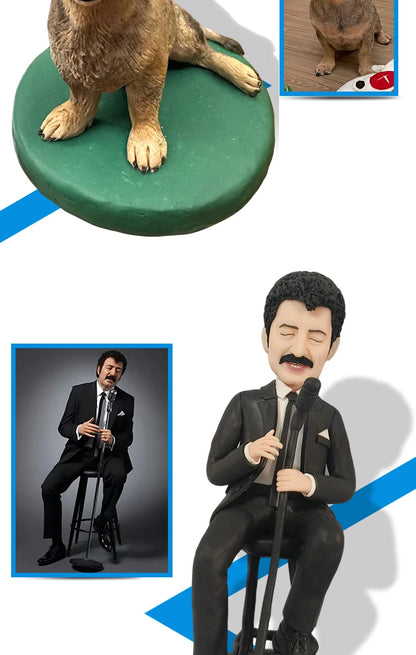 Custom Handmade Bobblehead Figurines, Personalized Clay Dolls figuras Statue Sculpture from photo,Christmas Gift for Husband