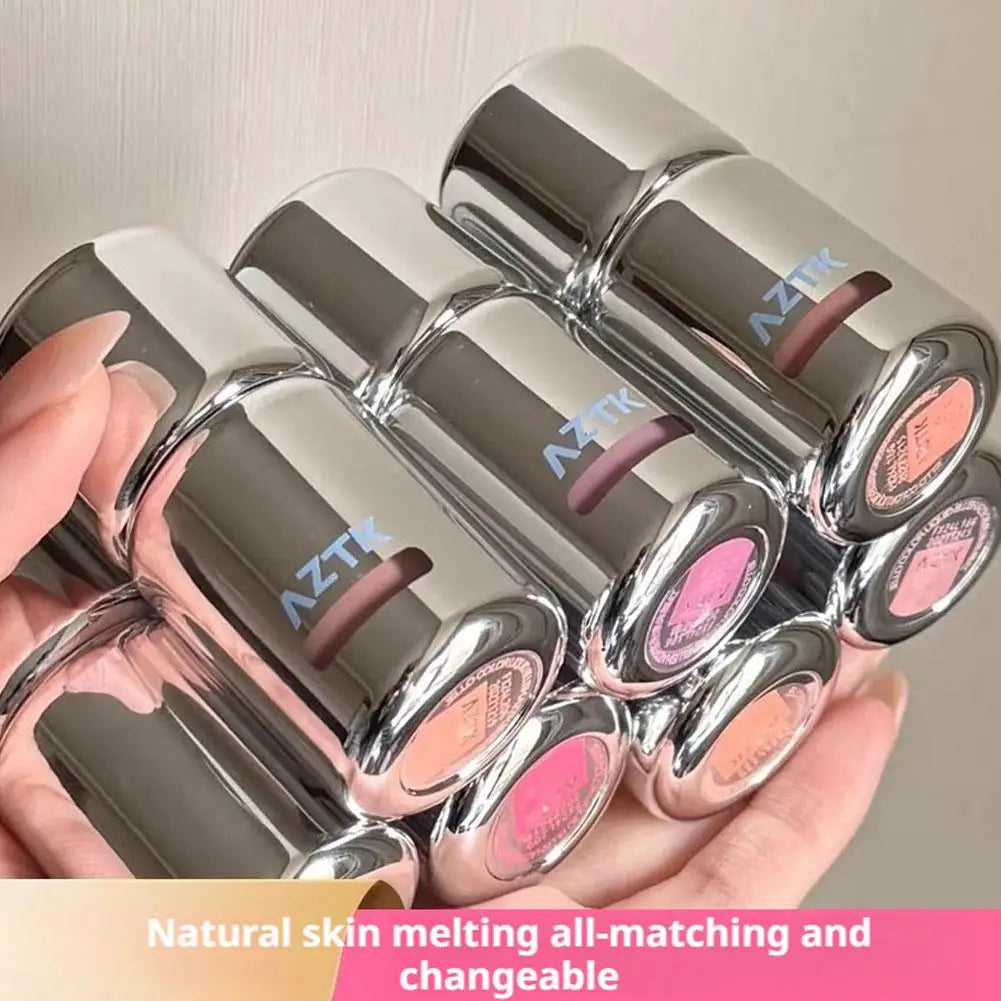 Liquid Powder Blusher, High Gloss, Three In One, Shrink And Expand Color, Natural Nude Color, Pseudo Plain Blush