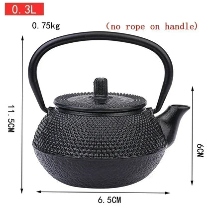 Iron Teapot Handmade Antique Cast Japanese Style Tea Kettle for Boiling Water Accessory Set Charcoal Stove Kitchen Teaware Set