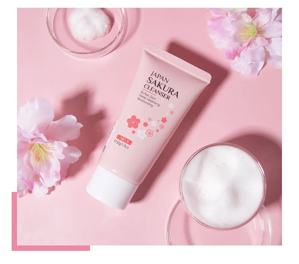 LAIKOU Sakura Facial Cleanser 50g – Deep Cleansing, Brightening & Moisturising
