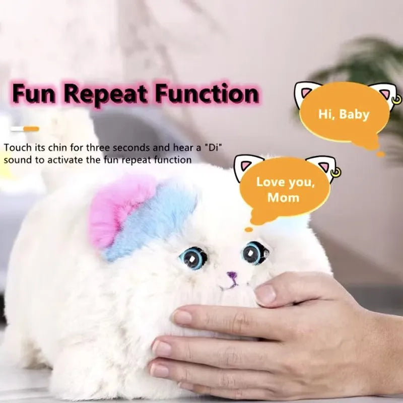 Simulation Interactive Huggy Cat Dogs Realistic Electric Plush Speak Electronic Accompanied Pet Doll Toy Kids Birthday Gifts