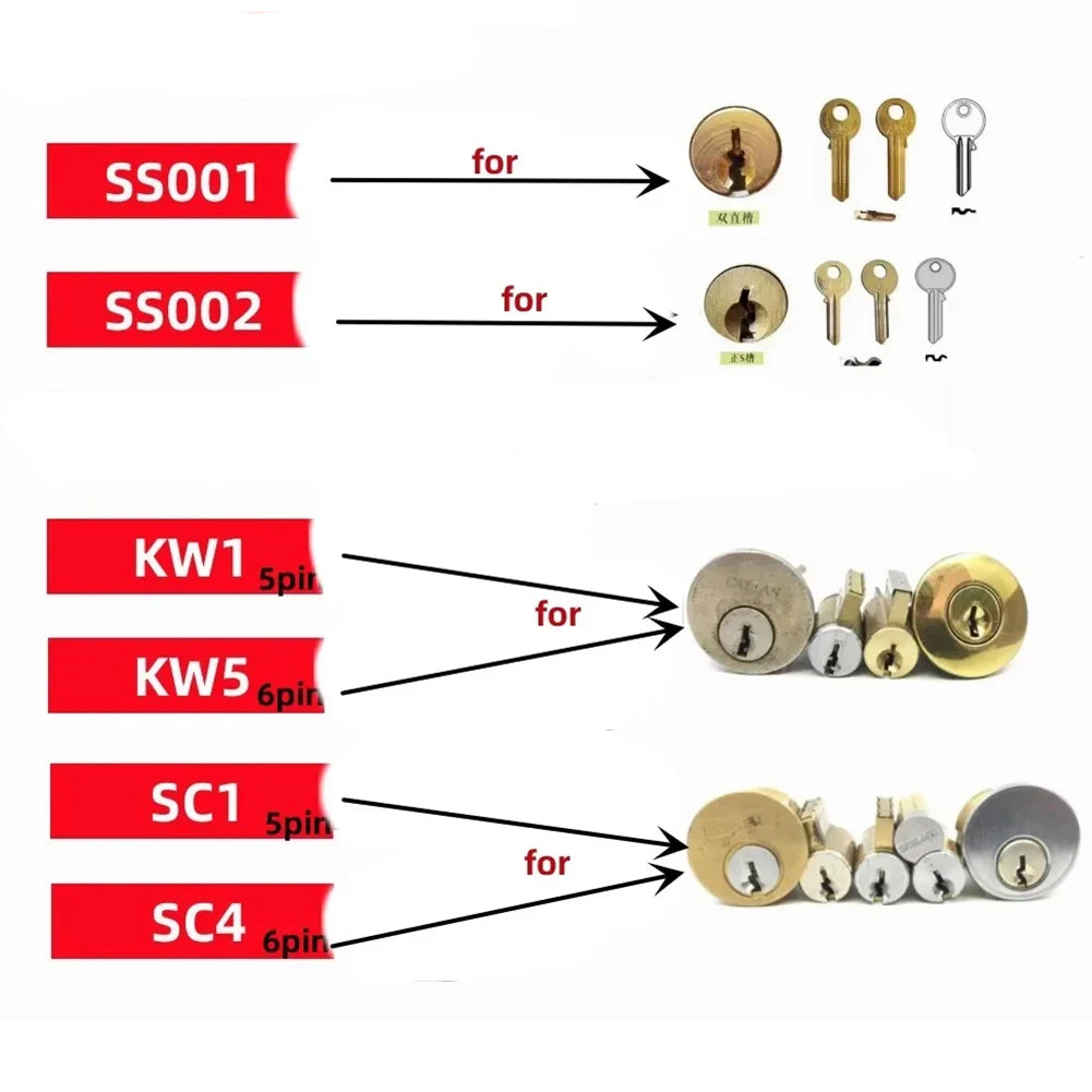 1-5PCS Keys Decoder Hook Tool O-ring Pickup Kit 2 In 1 Precision Hook & Pick Set Lock Decoder Stainless Steel Precision Tools
